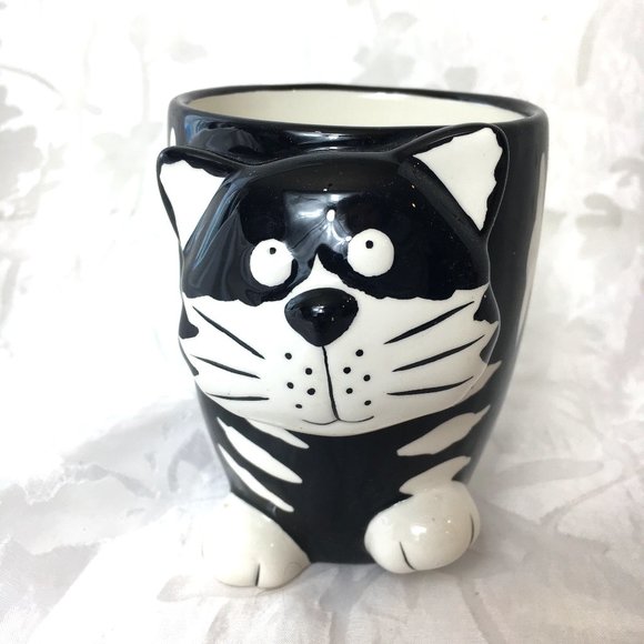 Chester The Cat Mug Black White  Cat Coffee Tea Mug Burton & Burton - Picture 1 of 6